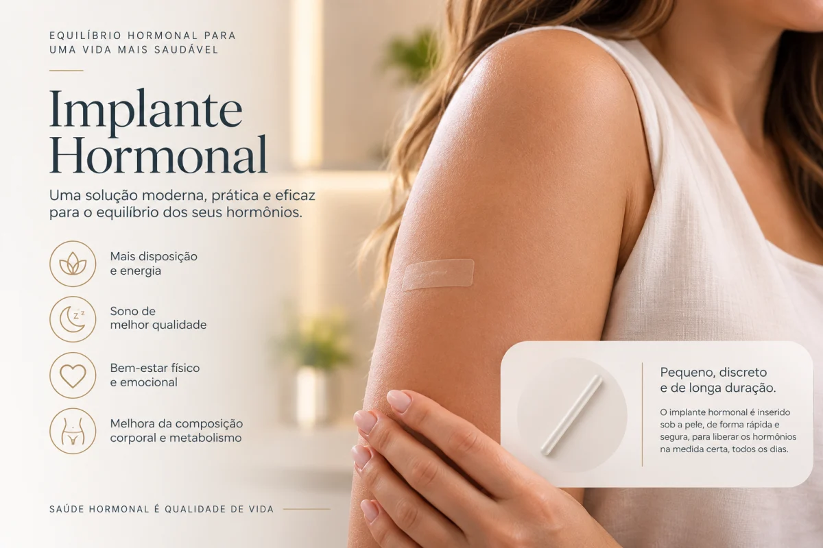 Implante hormonal subdérmico: pequeno, discreto e de longa duração, com benefícios de disposição, sono e bem-estar